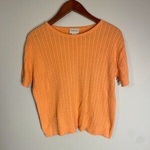 🍑 Crystal-Kobe Peach Cable Knit Tee